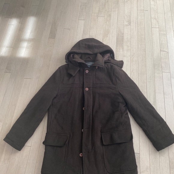 Dockers wool hooded jacket men’s size M, brown - Picture 2 of 5